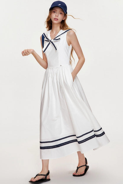 Navy Core Cotton Maxi Dress