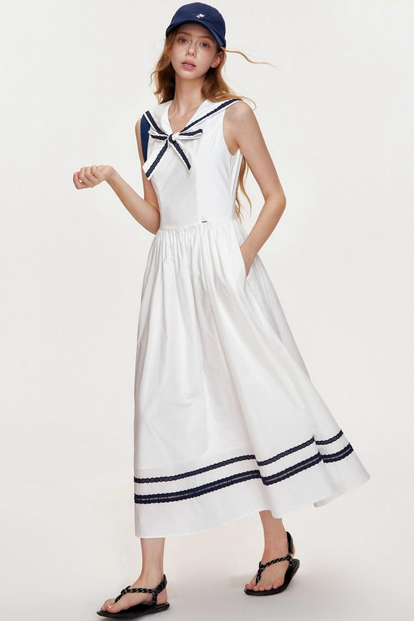 Navy Core Cotton Maxi Dress