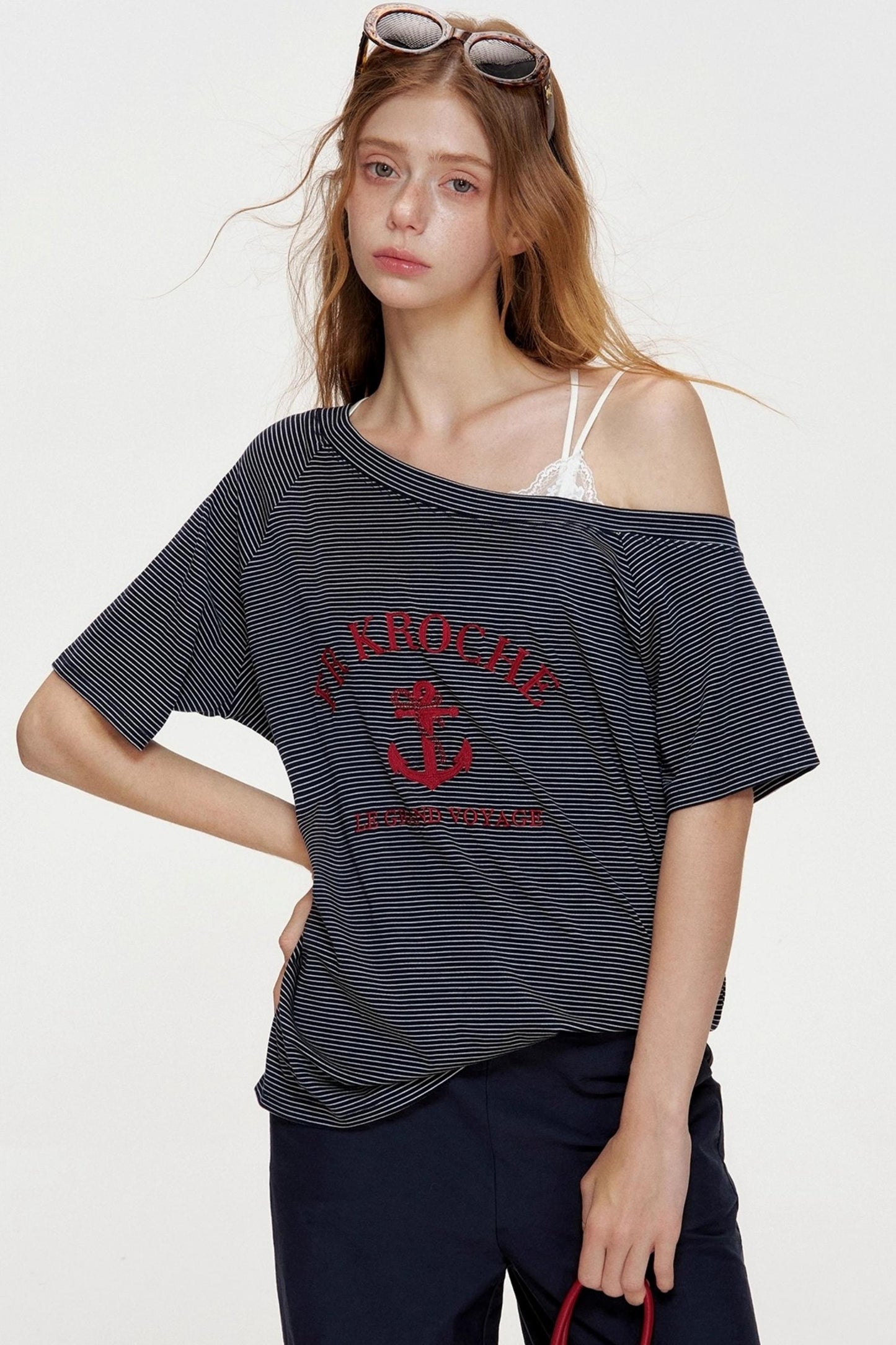 Navycore Knitted Striped T-shirt