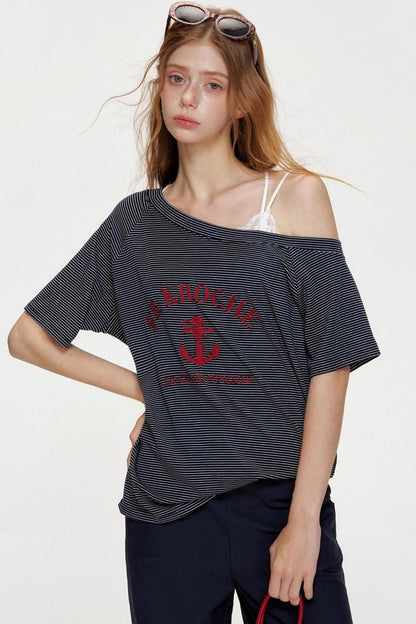 Navycore Knitted Striped T-shirt