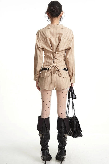 Vintage Pinched Waist Lapel Shirt Set-Up