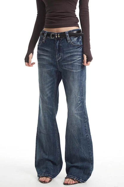 Retro Flared Denim Pants