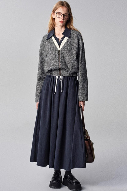 Diamond Galaxy Knitted V-Neck Top