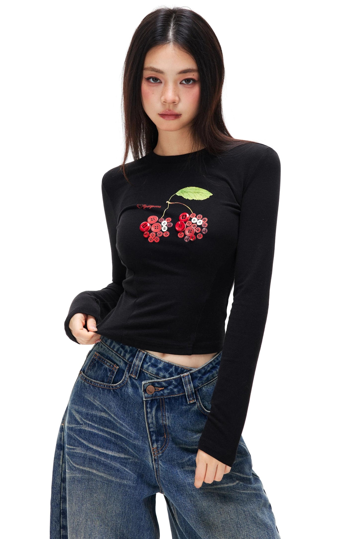 Sweet Cherry Knit Top