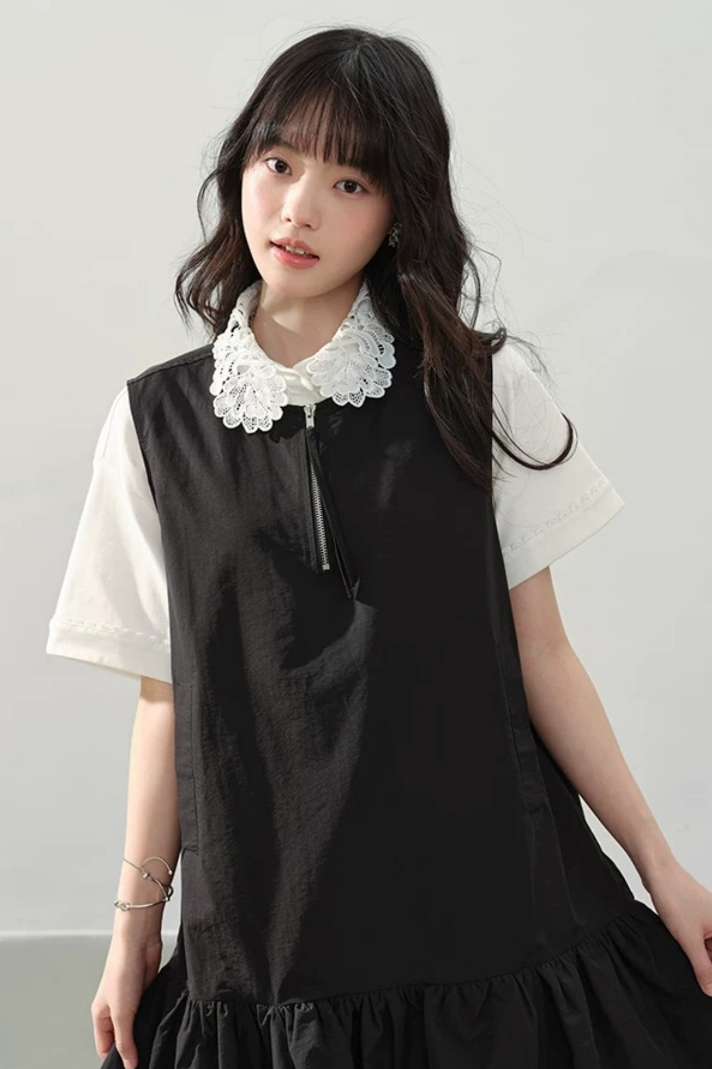 Hydrangea Lace Collar Top