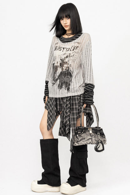 Asian Spice Stripe Long Sleeve Top