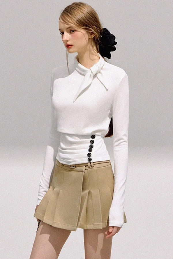 Versatile Pleated Tunic Knit Top