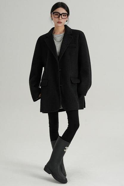 High-End Wool Tweed Suit Jacket