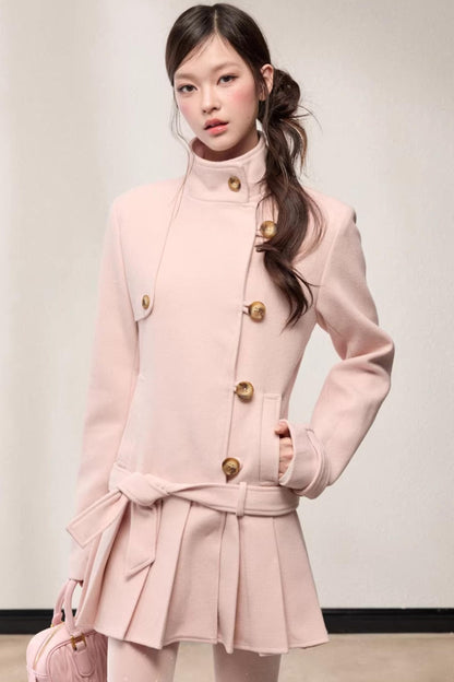 Stand-Up Collar Woolen Coat