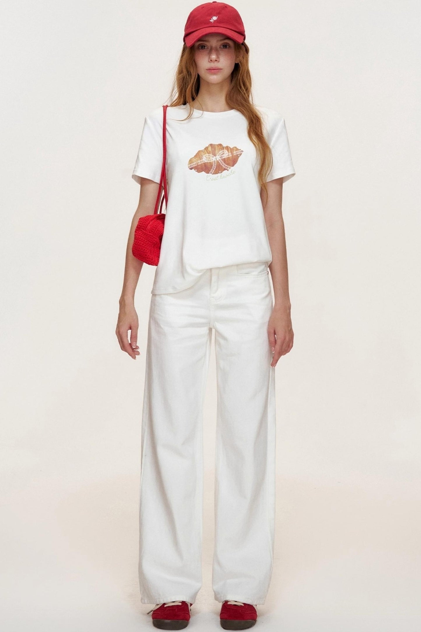 Croissant Lace Short Sleeve T-Shirt