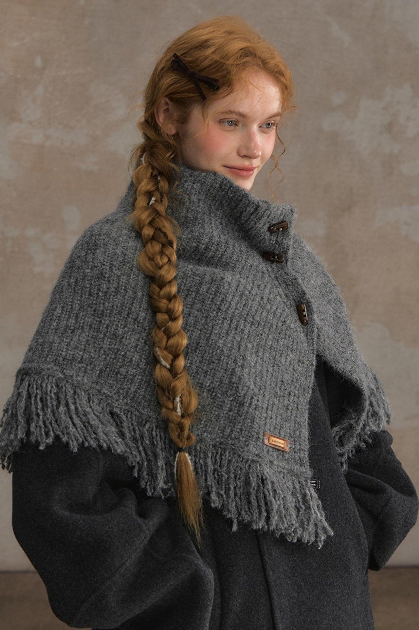 Wool Knitted Cape Cardigan