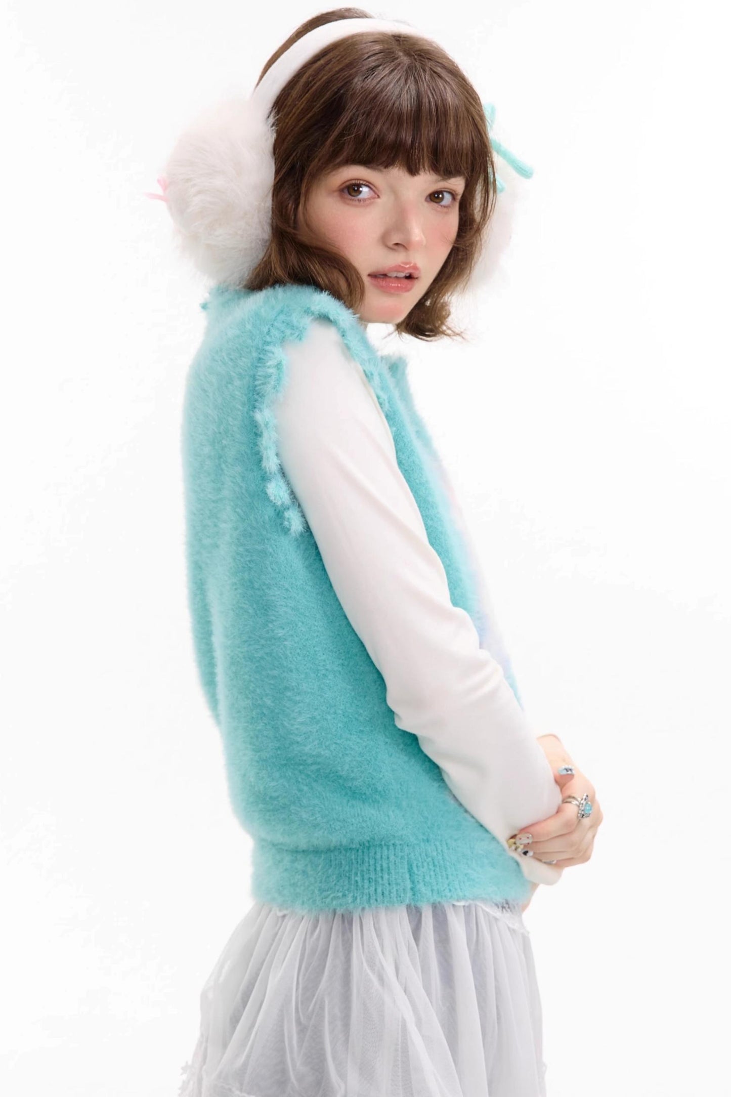 Autumn Vintage Teal Dog Knitted Sweater