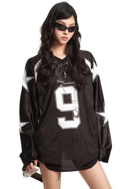 Retro Color-Blocked Jersey Top