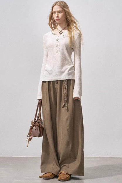 Sequin Henry Collar Knit Sweater