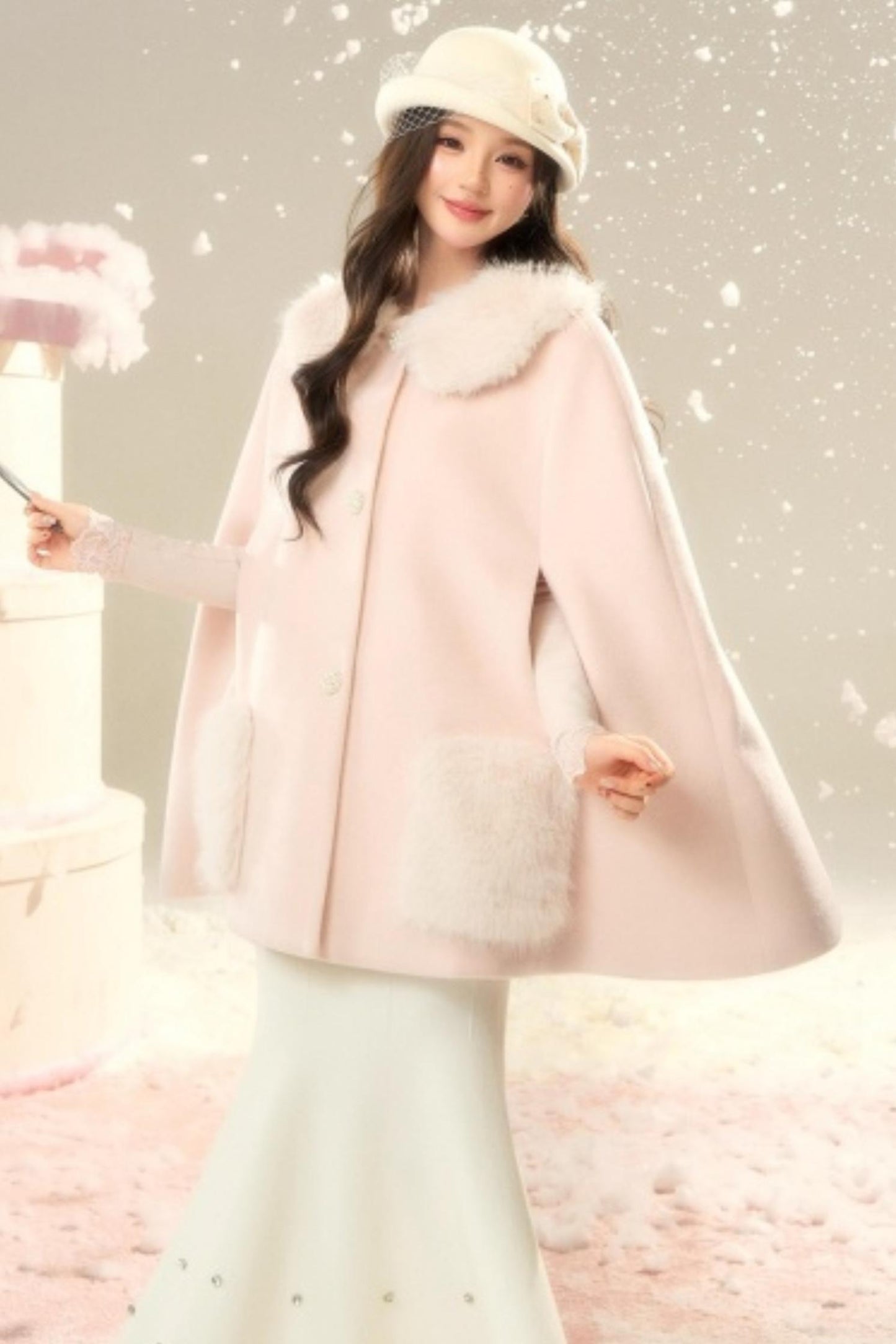 Elegant Woolen Princess Coat