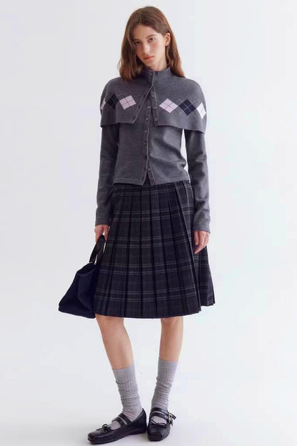 Argyle Jacquard Cardigan Set