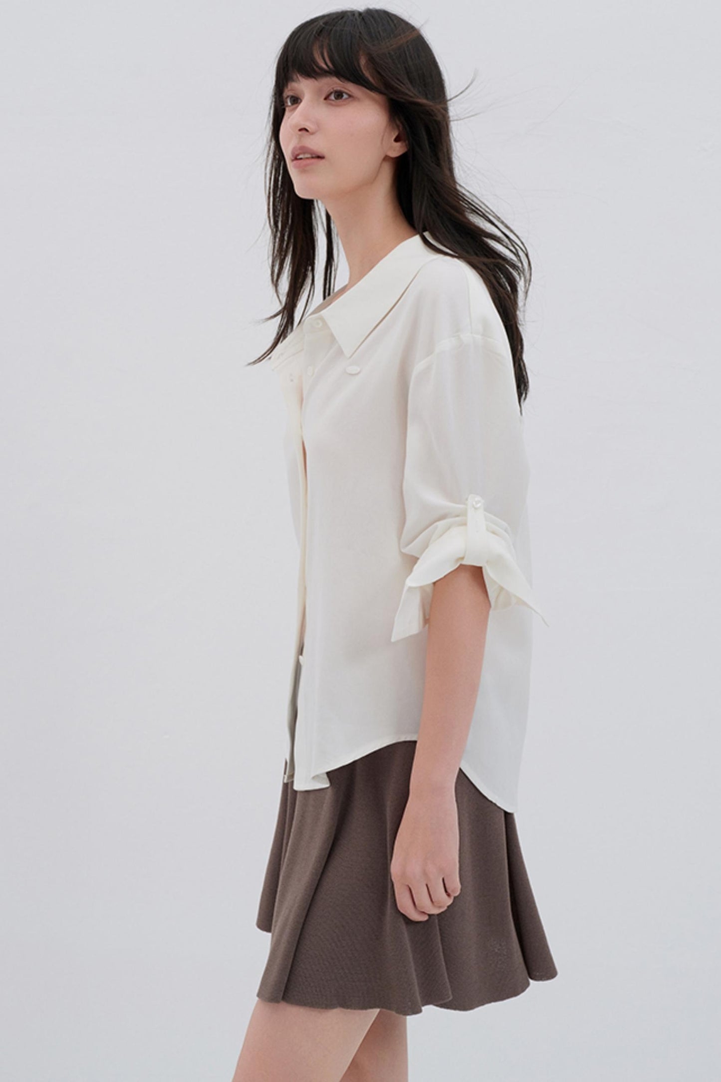 Silky White College Shirt