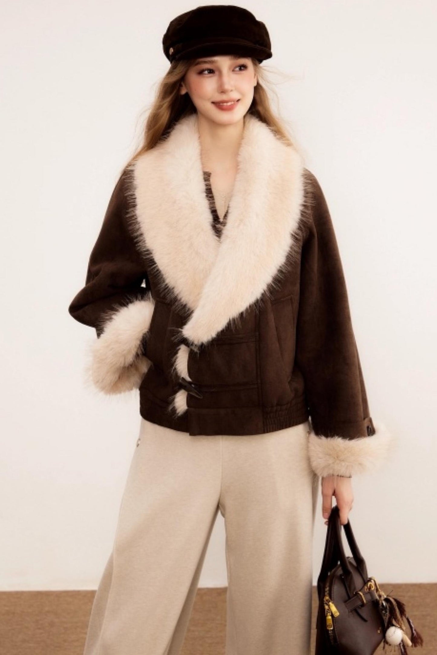 Faux Fur Suede Winter Coat