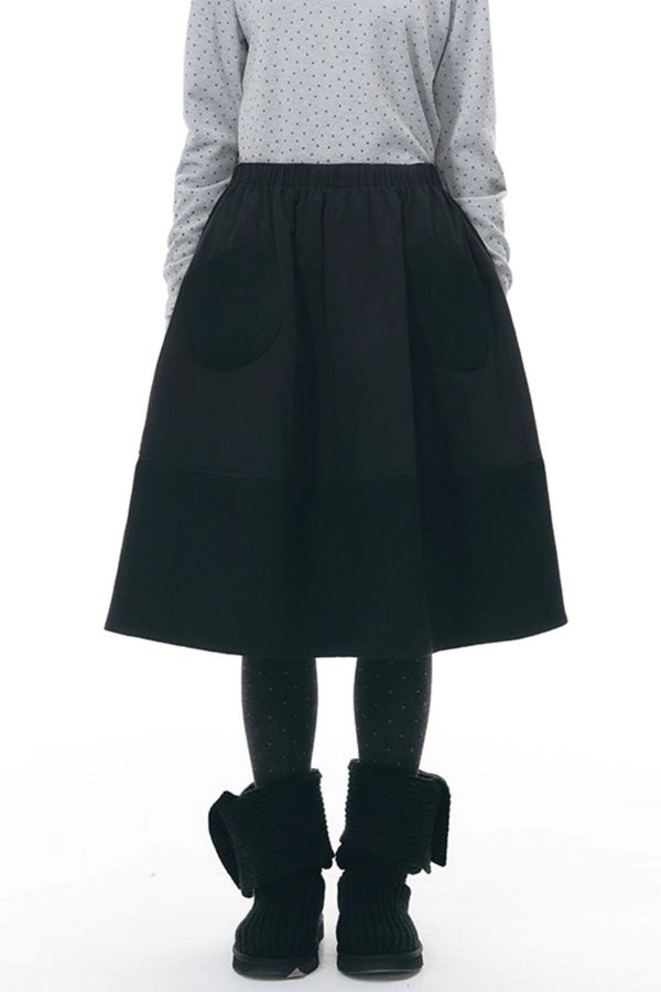 Textured Quilted A-Line Skirt