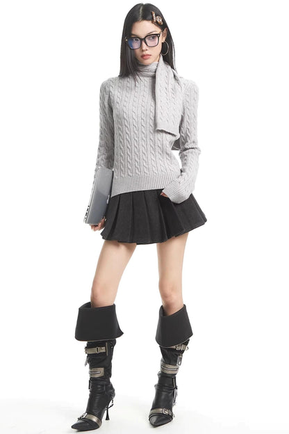 레트로 하이넥 니트 스웨터