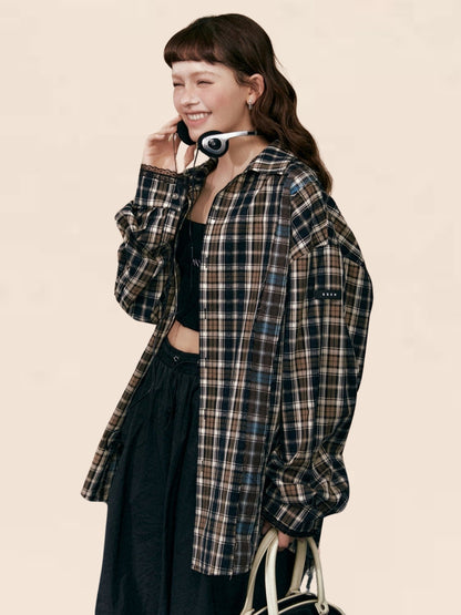 American Vintage Black Plaid Shirt