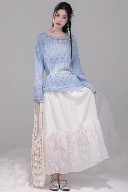 White Mist Gradient Skirt