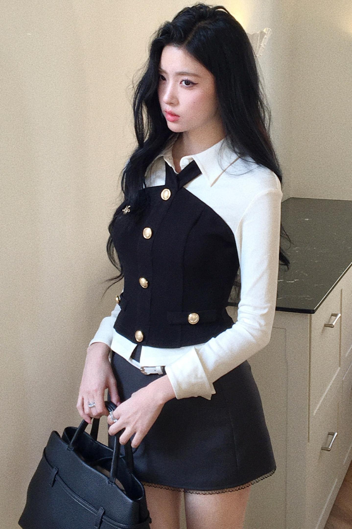 Elegant Color-Blocking Top