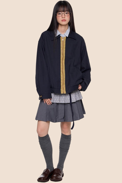 Vintage Contrast Lapel Jacket