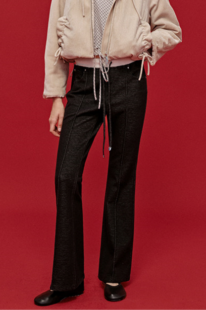 Embroidered Patchwork Flared Pants