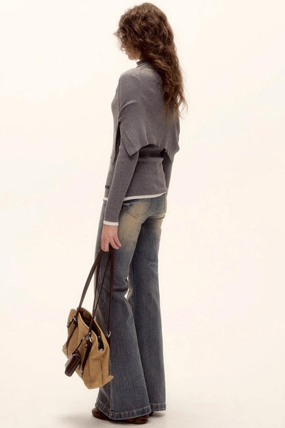 Color-Block Wool Top Set