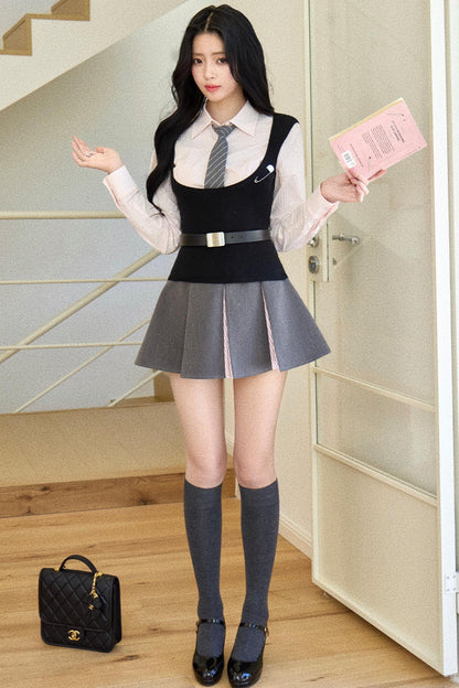 Slim Tie Silhouette Vest Set-Up