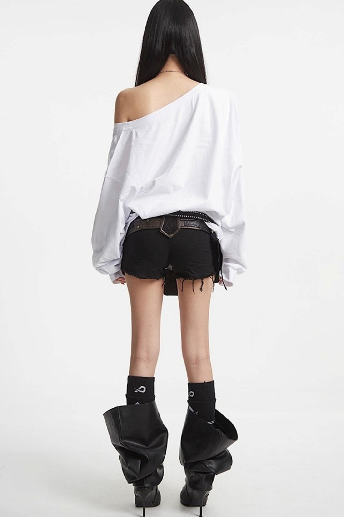 Slanted Shoulder Sweatshirt