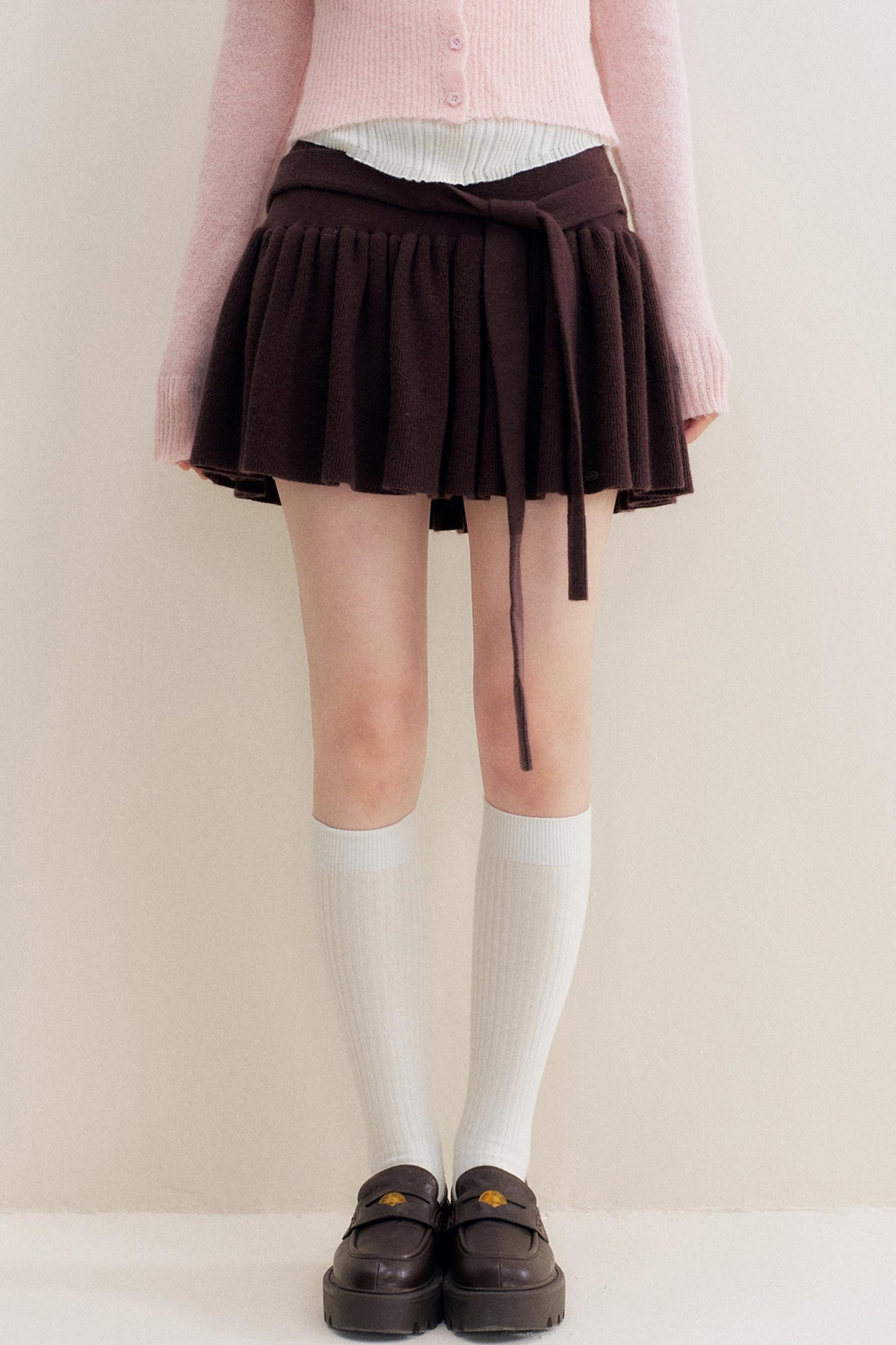 Chocolate Wool A-Line Skirt