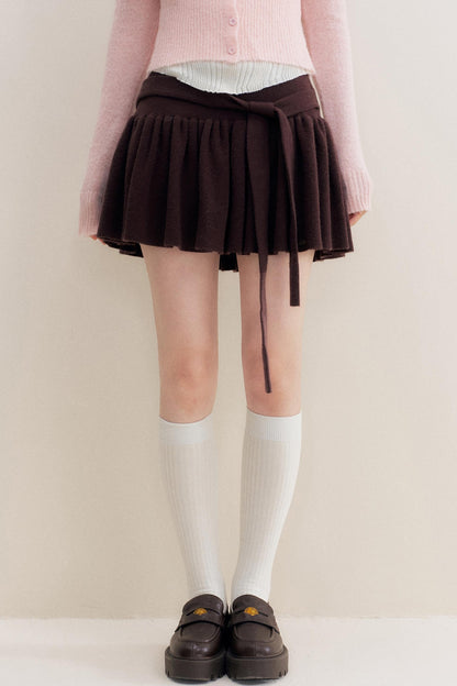 Chocolate Wool A-Line Skirt