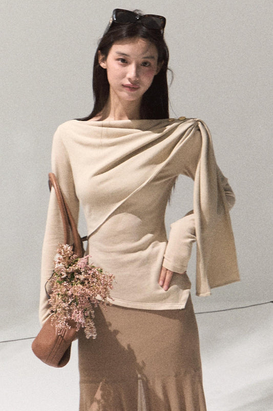 Ancient Shrine Long Sleeve Knit Top