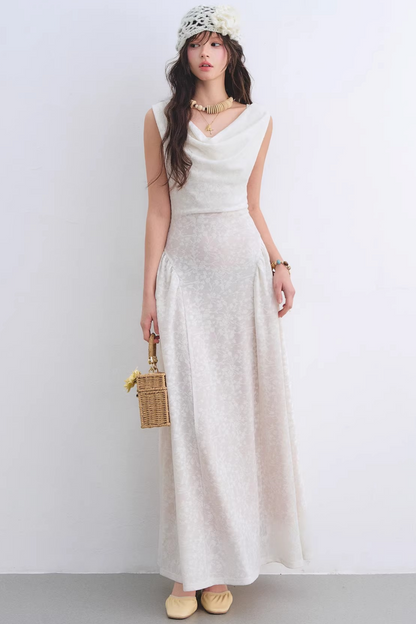 Off-White Lace Jacquard Dress