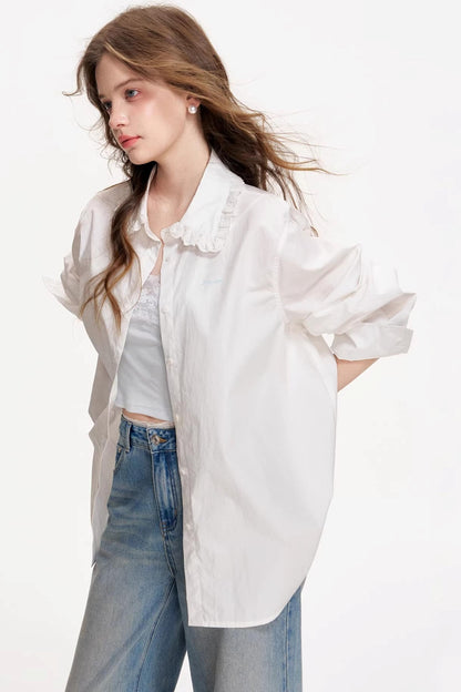 Cotton Lace Embroidered Shirt