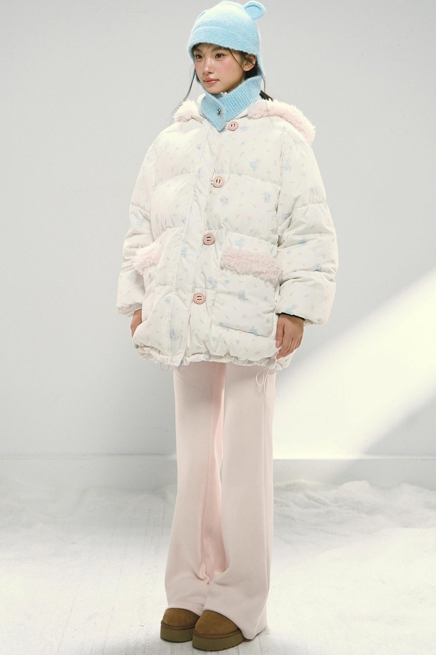 Pink Fleece Skinny Pants