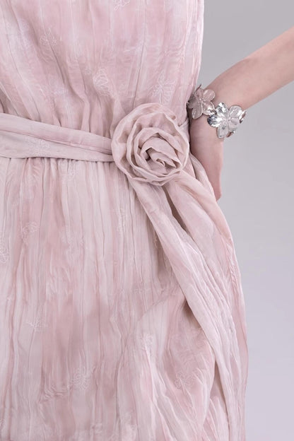 Pleat Detail Sleeve Dress