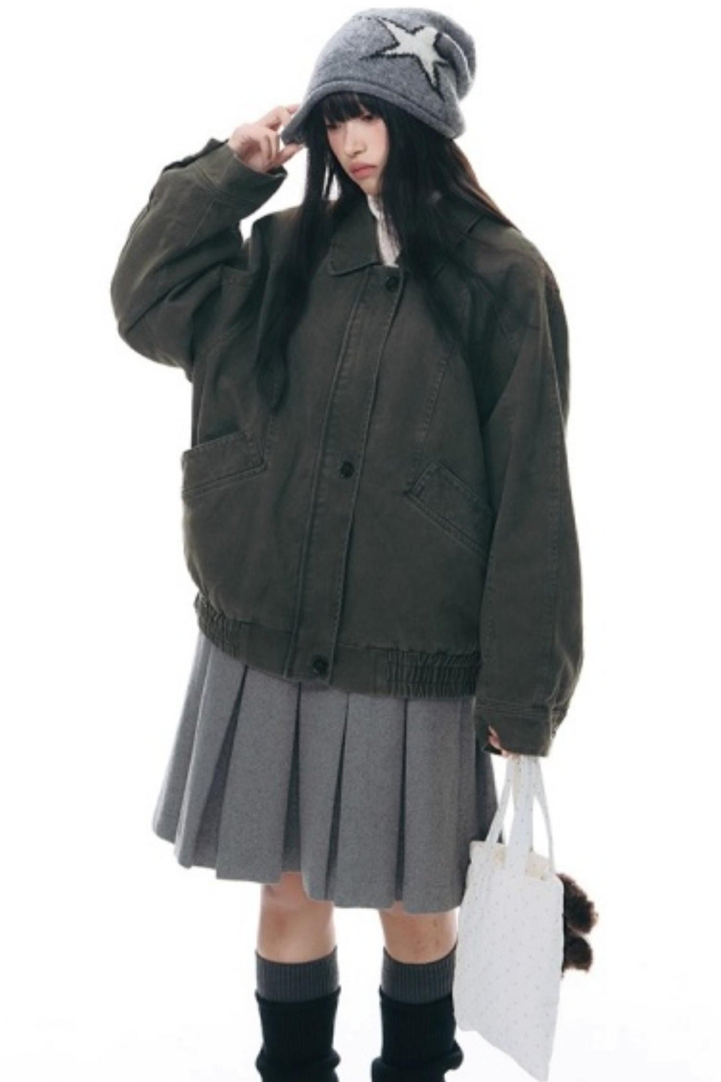 Vintage Lapel Cargo Jacket