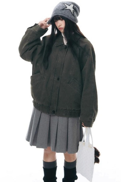 Vintage Lapel Cargo Jacket