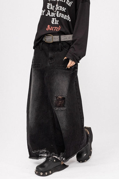 Autumn Spice Girl Denim Skirt