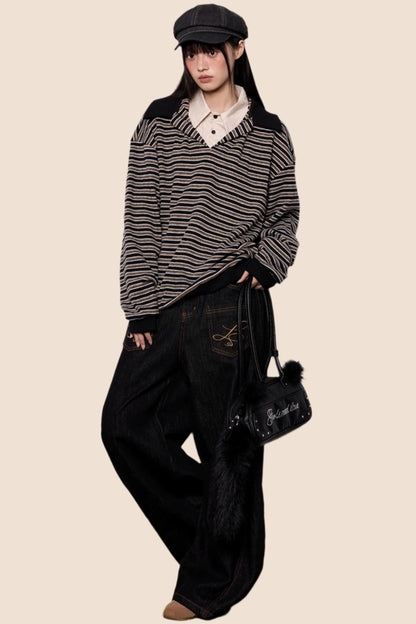 Casual Cow Color Embroidered Jeans