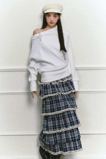 White Foaminck Slouch Sweater