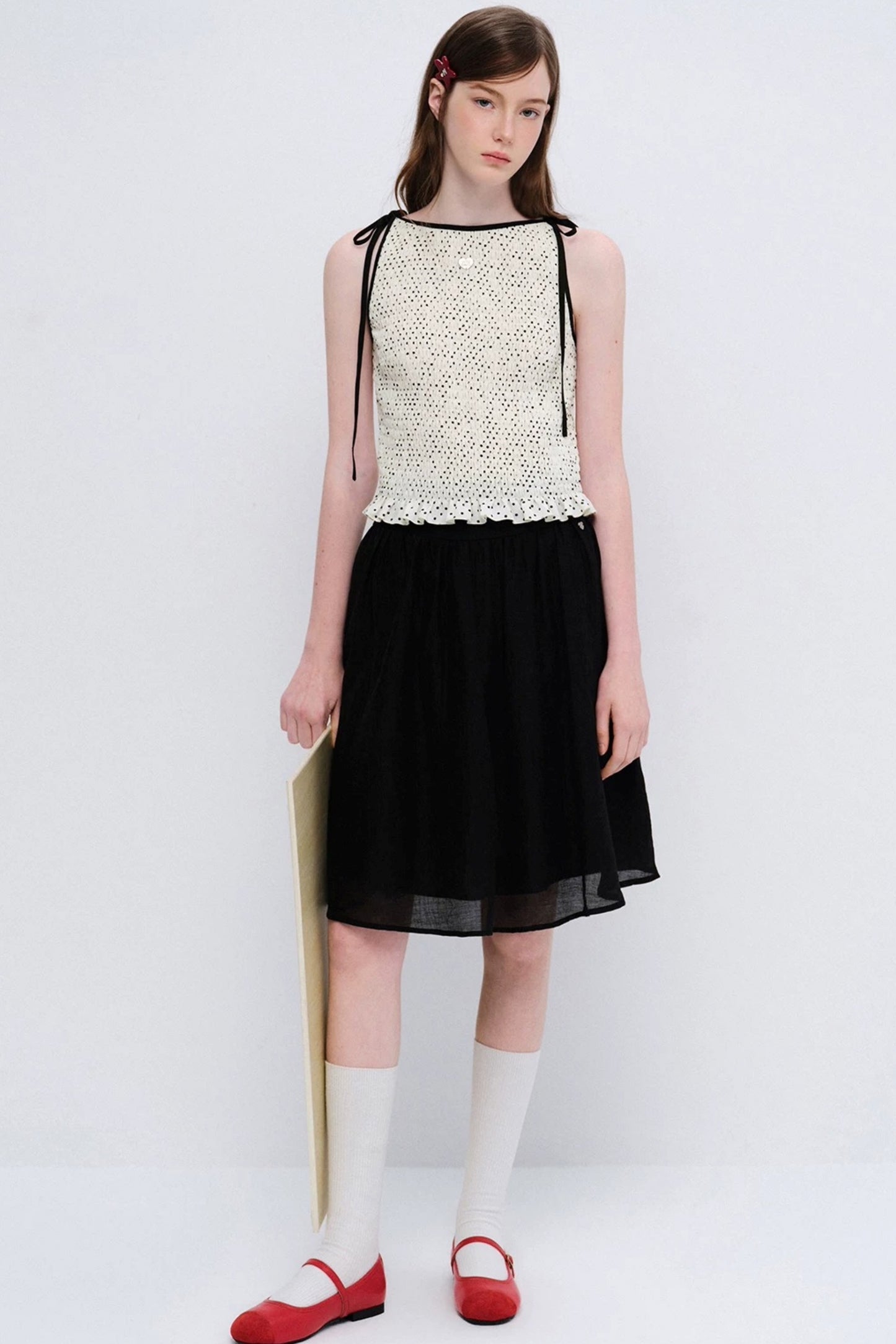 Sommerliches Sweetheart-Top mit Polka-Dots