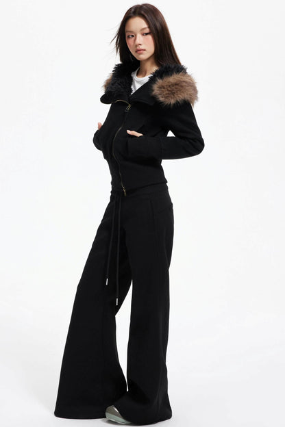 High Waist Wide Flared Sweatpants