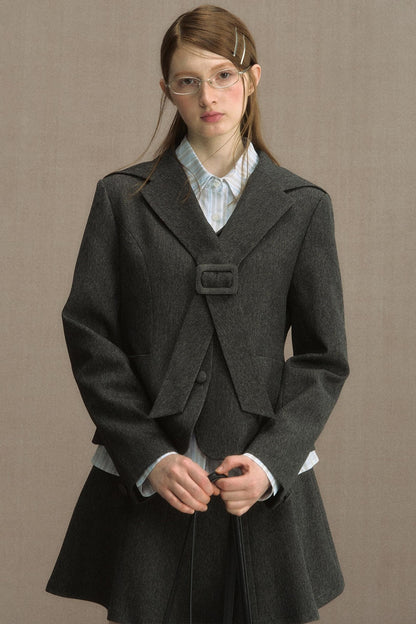 Cedar Poem Casual Navy Blazer Set-Up