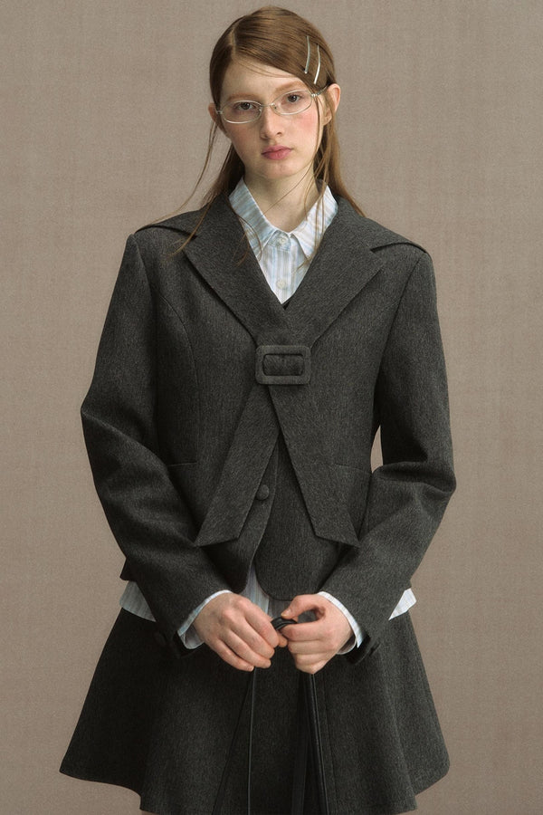 Cedar Poem Casual Navy Blazer Set-Up