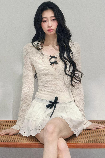 Blurred Focus Lace Top