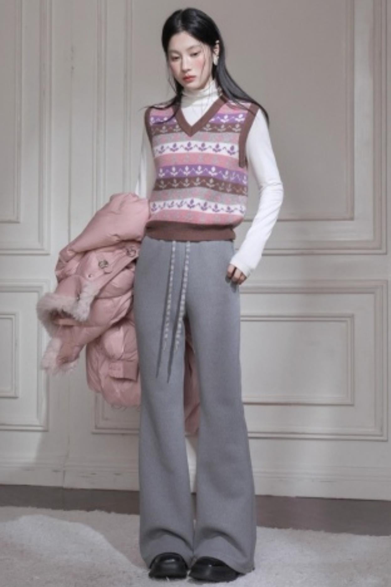 Wool Silk Flared Sweatpants